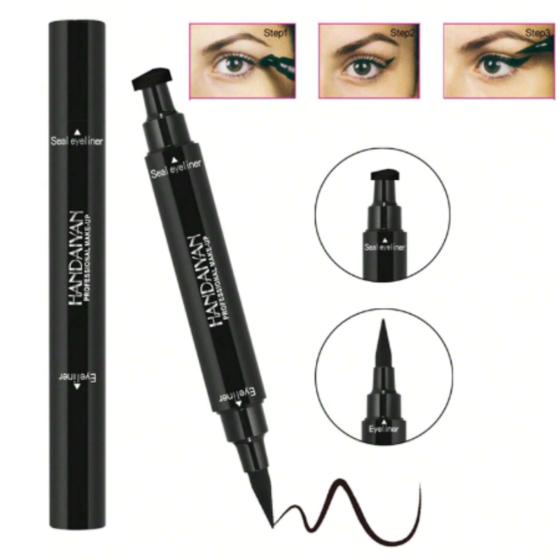 HANDAIYAN Double-headed Waterproof Triangular Stamp Eyeliner Pen