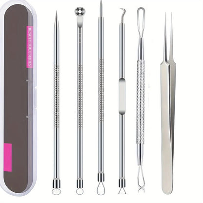 6-Pack Stainless Steel Acne Blackhead Removal Tools