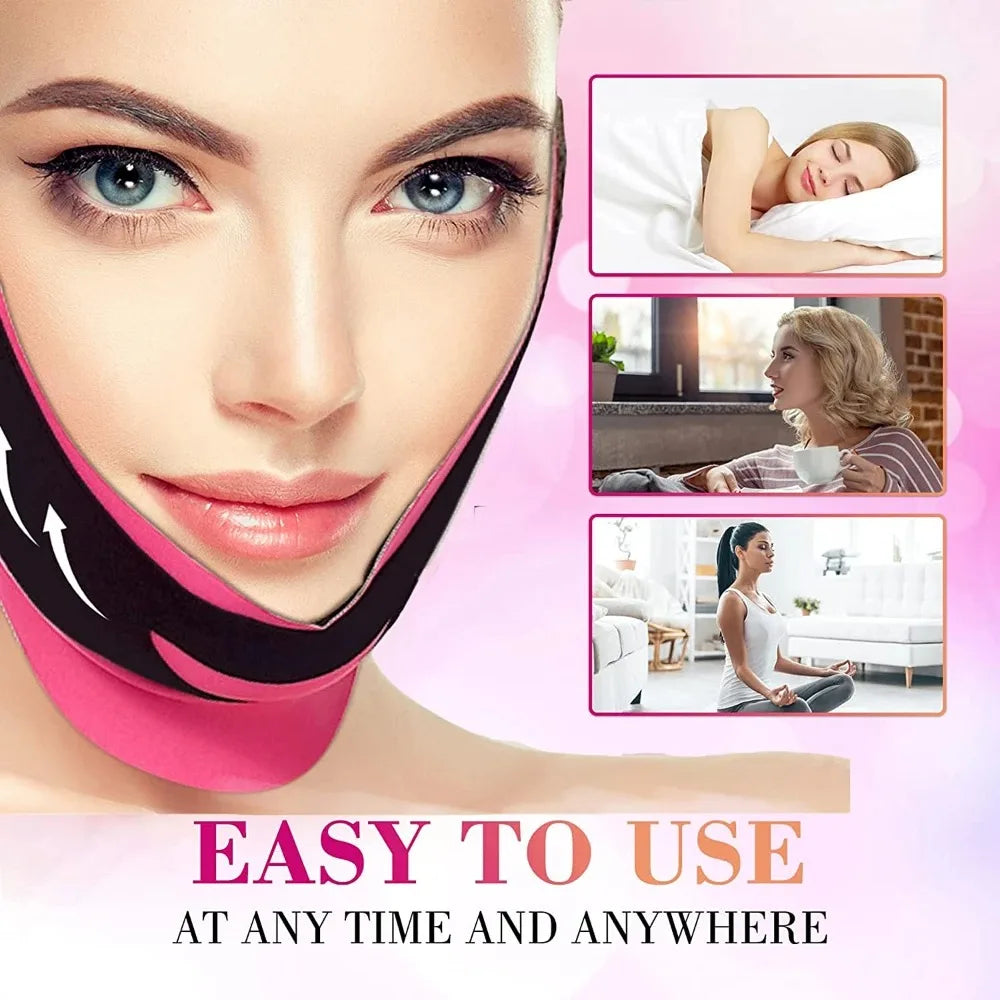 Elastic face slim bandage V line facial shape chin belt