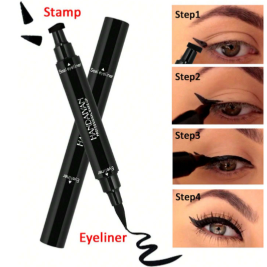 HANDAIYAN Double-headed Waterproof Triangular Stamp Eyeliner Pen